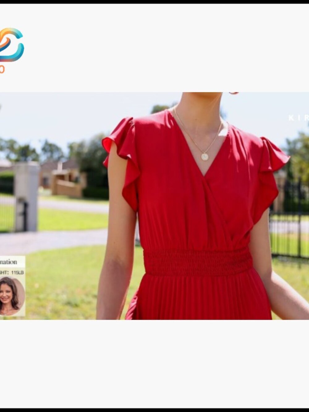 Summer Maxi Dress V Neck Ruffle Sleeves Empire Waist Pleated Flowy Formal - Picture 7 of 7